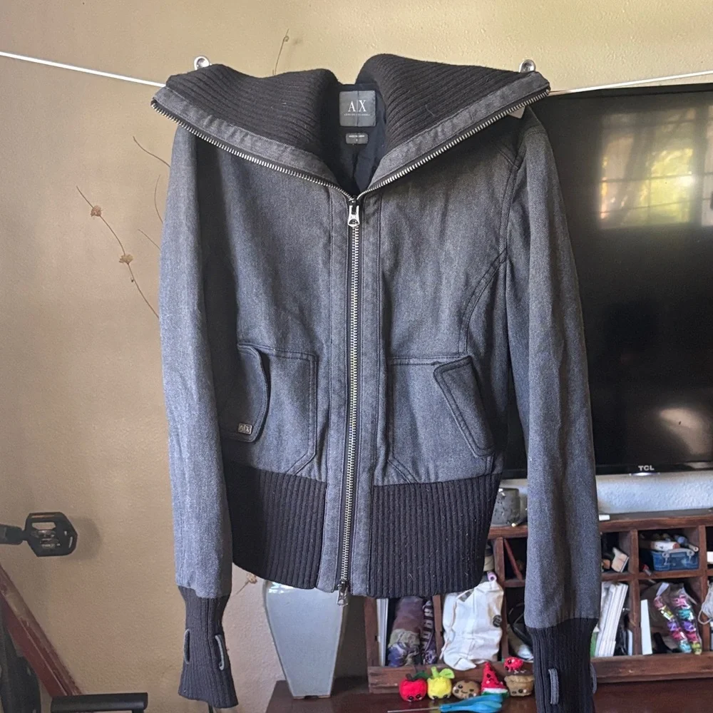 Armani Exchange Women's Gray Bomber Jacket - Picture 1 of 6